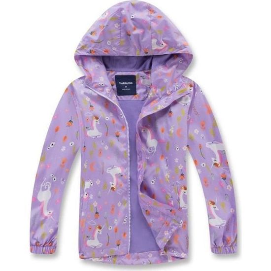 Manteau Coupe-vent Catimini Fille - Taille 12 Ans - Violet Fuchsia - 100% Coton - Occasion