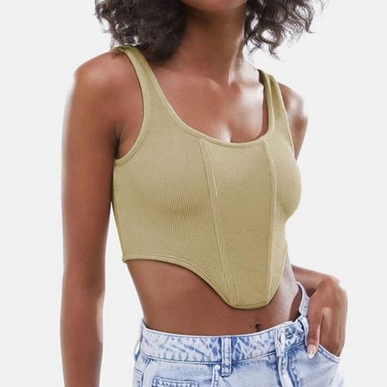 Débardeur Femme Sport MOWOK - Soutien-gorge Intégré - Bretelles Larges - Coton Respirant - Pour Yoga Et Daily