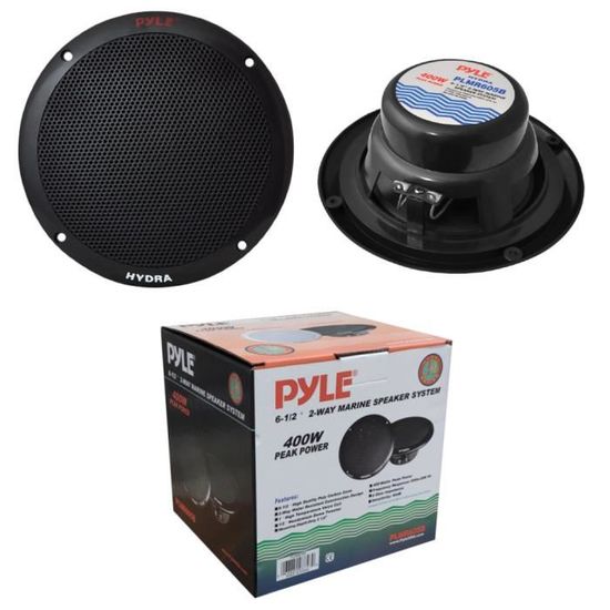 Paire D'enceintes Marines étanches Pyle PLMR24B - 200W Peak, 3 Voies, Idéale Pour Bateau, Piscine, Extérieur