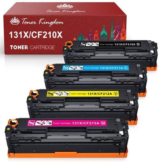 Lot De 4 Cartouches De Toner CF216A Compatibles HP Color LaserJet Pro M183fw, M182nw, M155a, Etc. - Noir, Cyan, Jaune, Magenta