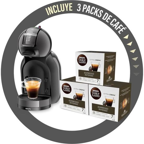 KRUPS Nescafé Dolce Gusto Mini Me KP1238AS – Cafetière Capsules 15 Bars, 0,8 L, Boissons Chaudes & Froides, Noire