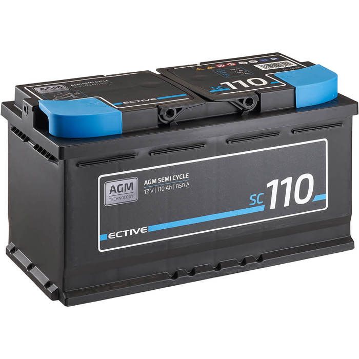 ECTIVE 12V 110Ah AGM batterie decharge lente Deep Cycle SC 110