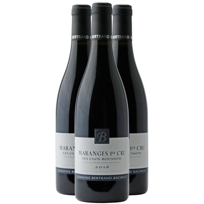 Maranges 1er Cru Les Clos Roussots Rouge 2020 - Lot de 3x75cl - Domaine Bertrand Bachelet - Vin AOC Rouge de Bourgogne