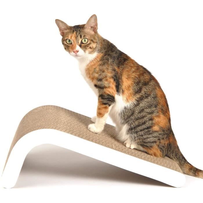 Likea Griffoir inclinable pour chat avec herbe à chat en carton de qualité supérieure, plusieurs angles de griffage pour 76280