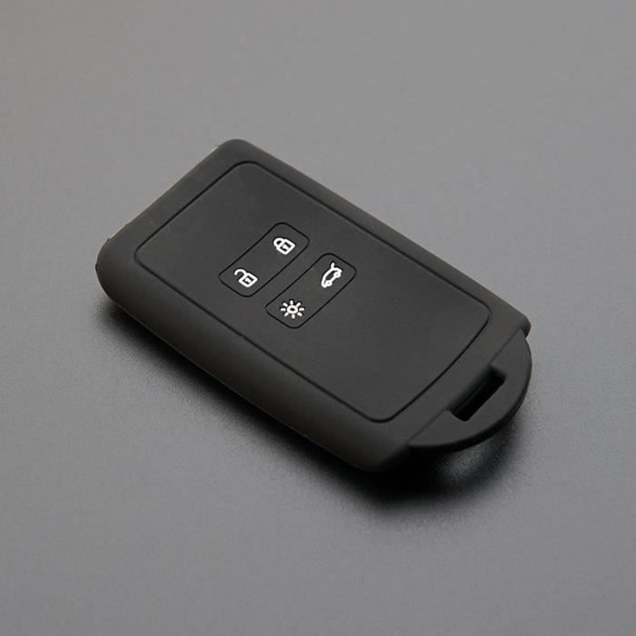 Étui pour carte télécommande en Silicone, sans clé, pour voiture Renault TALISMAN, CAPTUR, Espace Clio Black
