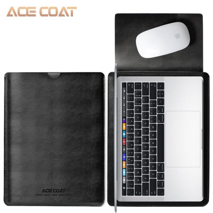 Sacoches & Housses Ordinateur,ACECOAT housse en cuir fendu sacs de protection étui pour ordinateur - Type black-MateBook D 14 inch