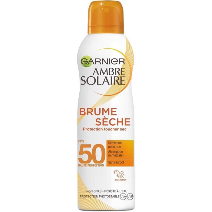 Garnier Ambre Solaire - Brume Sèche Protection Toucher Sec - FPS 50 - 200 mL