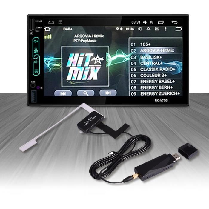 Autoradio universel, pour Android 4.4 5.1 6.0 7.1, adaptateur USB DAB + antenne d'extension, récepteur pour Europe a*YI2908