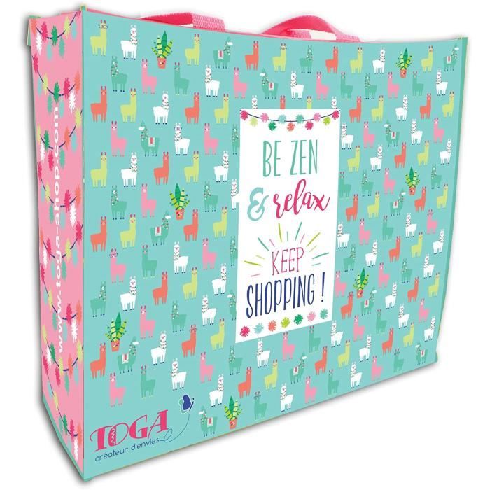 Toga PLV84 Lama Sac de Courses Papier Multicolore 40 x 35 x 14 cm 70