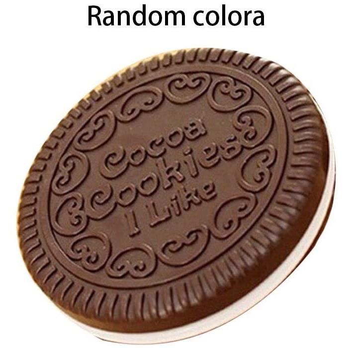 GROOMY Miroir de Maquillage, Femmes Filles Chocolat Cookie Mini Miroir De Poche avec Peigne Princesse Portable Sandwich Biscuit ,134
