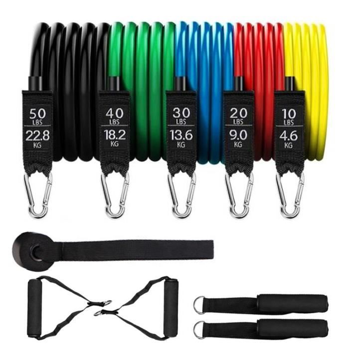 11 pcs Fitness Puller Set Résistance Kit De Ceinture Multifonctionnel Exercice Élastiques Tubes pour Formation Gym Bodybuilding