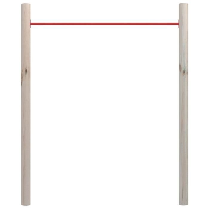 ETO-CIK Barre de gym de jardin 140x170 cm Bois de pin imprégné et acier