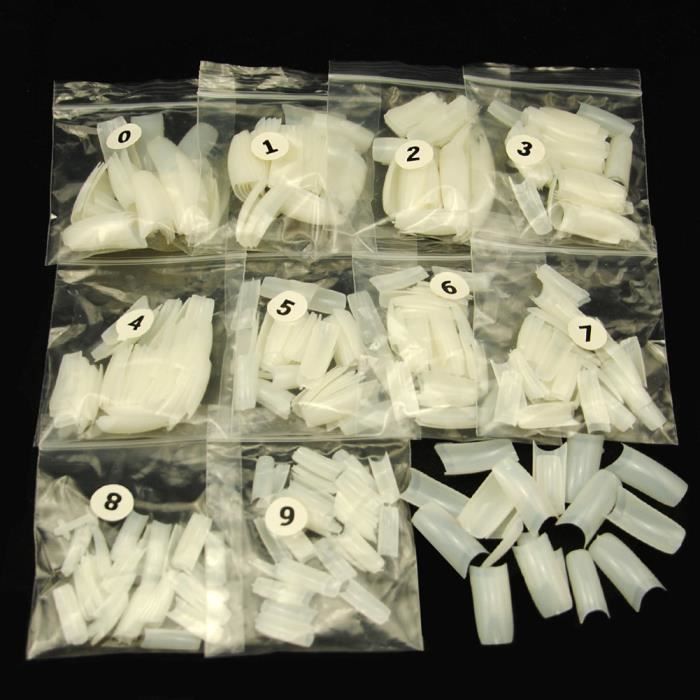 Set de 500pcs Capsules Faux Ongles Naturel Acrylique /UV Gel Nail Art Manucure Aaccessoire