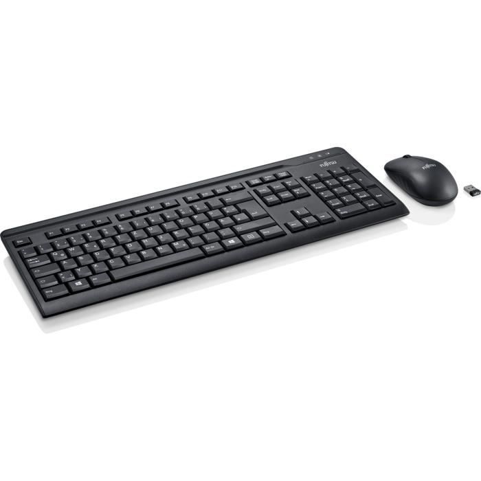 Fujitsu Set de bureau LX410 clavier RF sans fil QWERTZ Allemand Noir