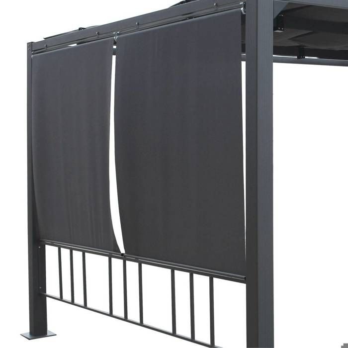 Kit de 4 stores pour tonnelle Moai Hespéride - Gris