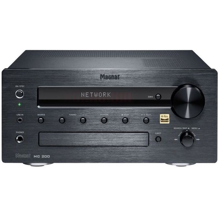 Magnat MC 200 - Micro-chaîne 2 x 35 Watts - Lecteur CD/MP3/WMA - Tuner FM/DAB+ - Hi-Res Audio - Bluetooth aptX - Wi-Fi/Ethernet