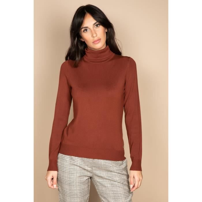 DEELUXE Pull fin à col roulé BASIC Cognac