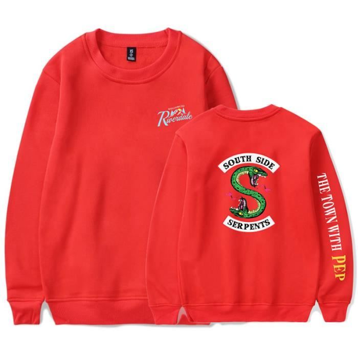 SWEAT Mixte - RIVERDALE - Confortable périphérique Personnalité Impression SWEAT - rouge WX™