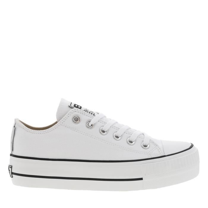 Baskets basses Bk Femme blanches à lacets plats
