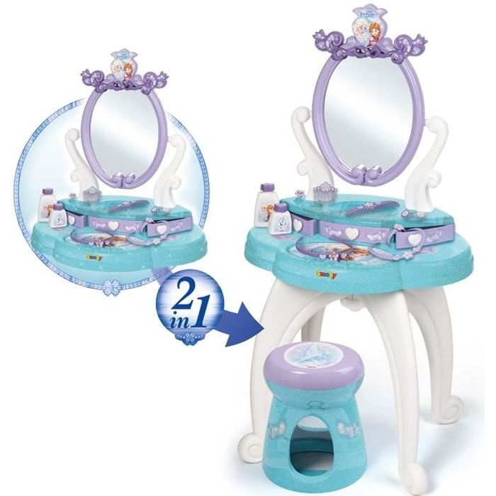 LA REINE DES NEIGES Smoby Coiffeuse 2 en 1 + Acs