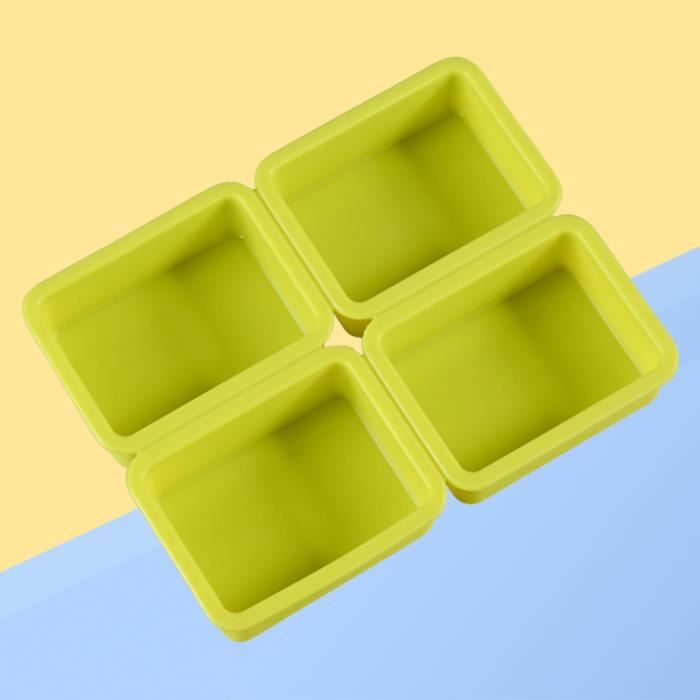 DIY Fait maison Savon Moule Silicone Gâteau Rectangulaire Séparé Quatre-trous Maker MOULE A SAVON