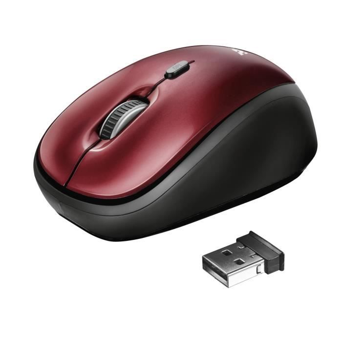 TRUST YVI Souris optique sans fil - Rouge