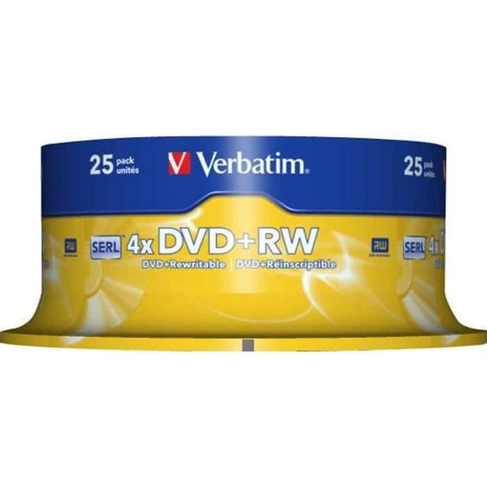 Verbatim 25 x DVD+RW 4.7 Go 4x argent mat spindle