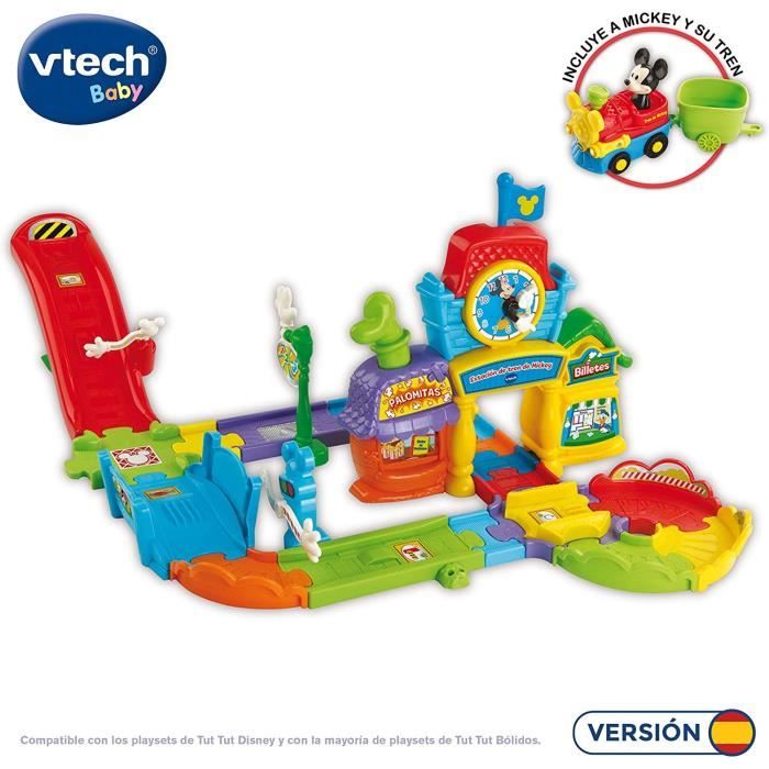 VTech Play Set electrónico interactivo con 'La Estación de tren' y un coche exclusivo de Mickey (80