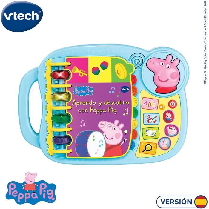 VTECH- Aprendo y Descubro con Peppa Pig Libro Infantil Que Enseña El Abecedario y Nuevas Palas (3480