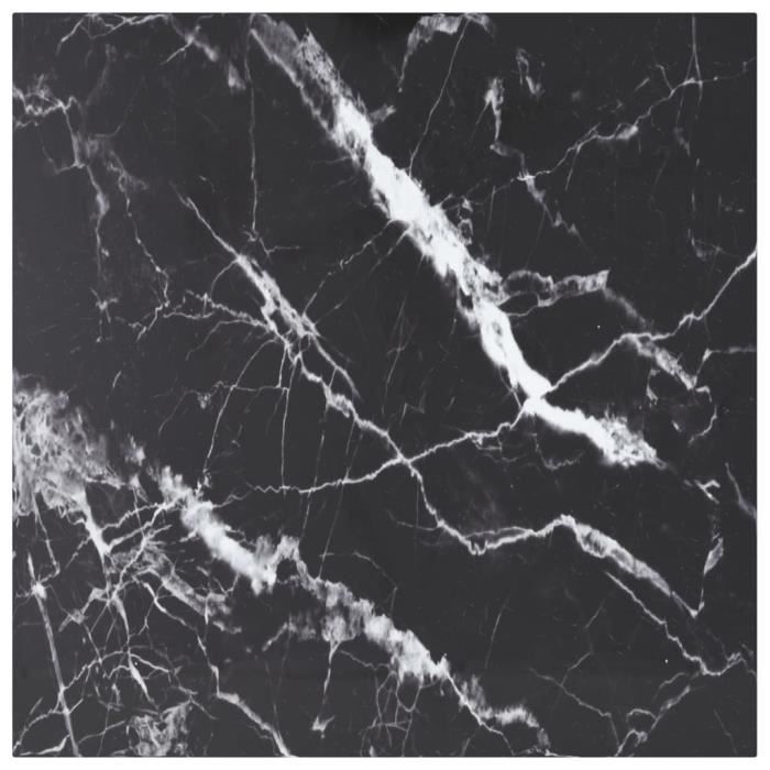 RIN Dessus de table Noir 70x70 cm 6mm Verre trempé et design marbre