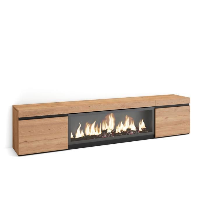 Meuble TV Banc Télé 208x35x45cm Pour les TV jusquà 80 Cheminée électrique XXL Beige RF3274 Meuble TV Banc Télé 208x35x45cm Pour les TV jusquà 80 Cheminée électrique XXL Beige RF3274