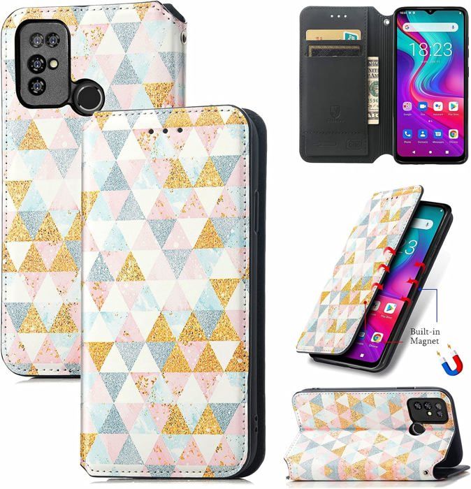 Étui Protection DOOGEE Tab A9 Pro+ 11 Pouces - Cuir PU, Couverture Complète, Dragonne, Couleur Rose/rouge