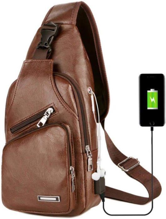 Sac De Poitrine 2 En 1 - Transformable En Bandoulière Ou Sac à Dos - Cuir Synthétique, Design Vintage Et Anti-vol - Pour Voyage, Ville, Quotidien