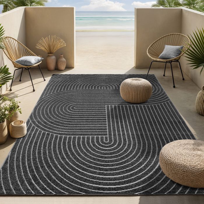 Tapis de Salon Moderne - THE CARPET - Santo Plus - Anthracite - 140 x 200 cm