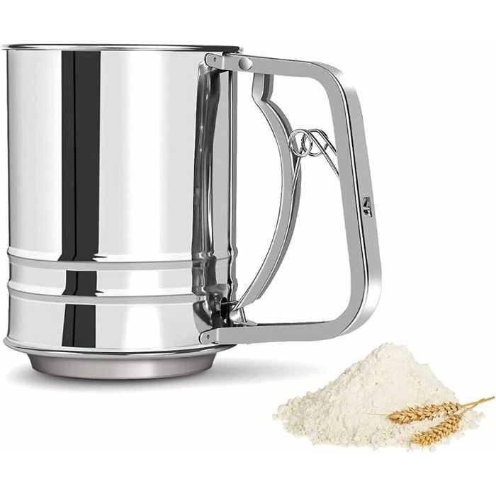 OMABETA Tamis à Farine Tamis De Farine De Manivelle De Tasse De Tamis