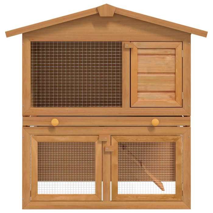 Comparer les prix de SALE 2025Clapier à lapin MOOD - Clapier dextérieur - Enclos pour petits animaux 3 portes Bois Chill265043