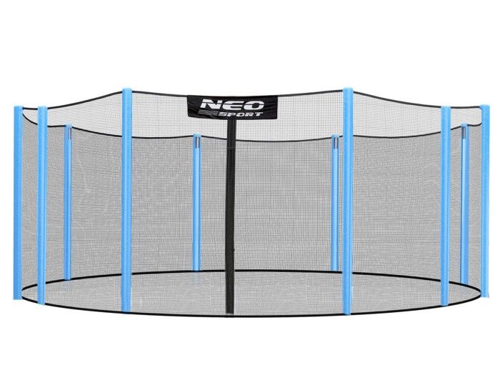 Filet de sécurité pour trampoline - JANSHOP - 457-465 cm - 10 poteaux - Bleu - Entrée avec fermeture éclair