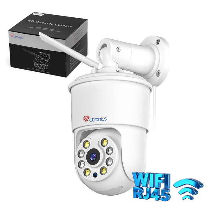 Caméra de surveillance 4G - CTRONICS - 5MP Ultra HD - Vision nocturne couleur - Détection IA - Étanche