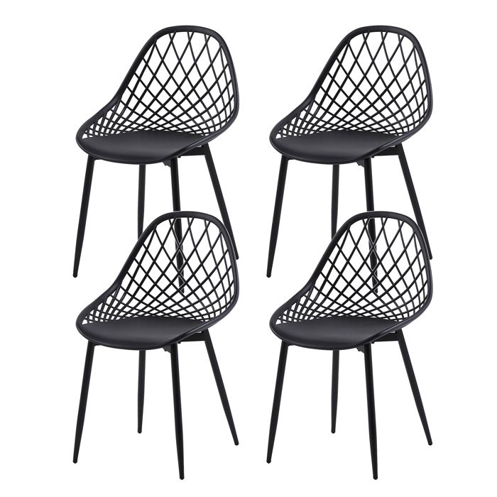 EGGREE Lot de 4 Chaise scandinave avec Pieds en métal