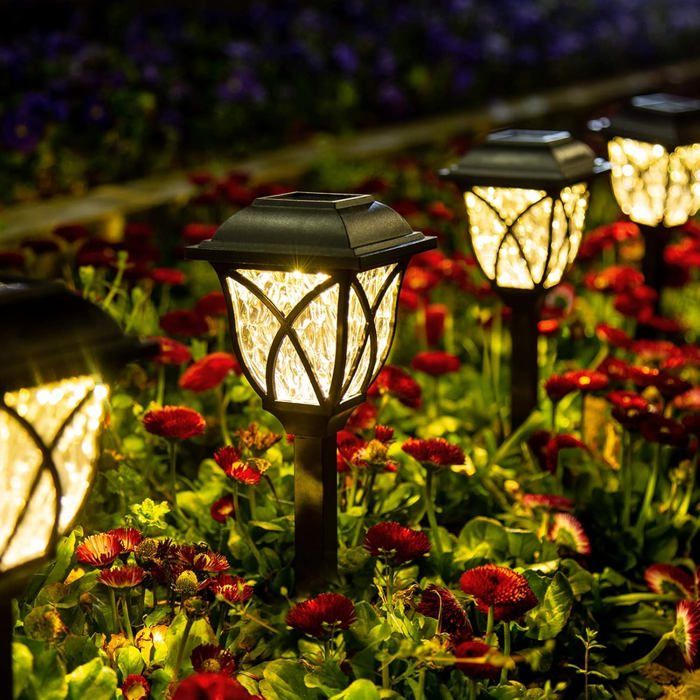 Lot de 6 lampes solaires dextérieur étanches – Décoration LED pour jardin terrasse allée et aménagement paysager r