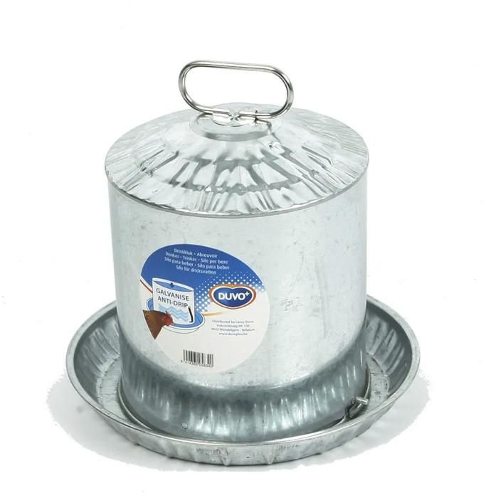 Abreuvoir galvanisé pour poules Duvoplus - argenté - Argenté - 325x325x28 cm