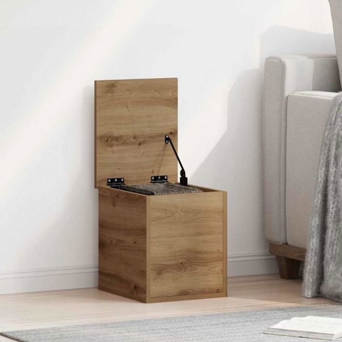 VIDAXL Coffre de rangement chêne artisanal 30 x 35 x 35 cm – coffre bois grande capacité finition mate