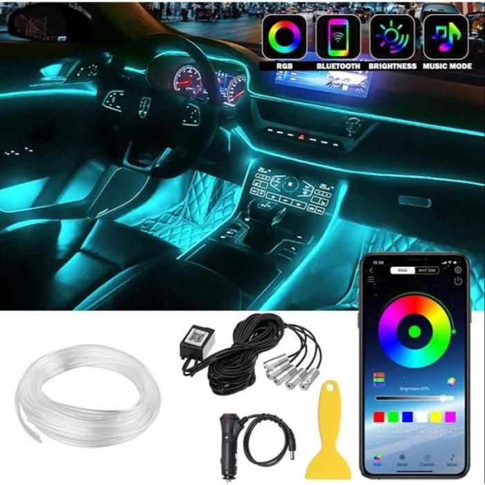 Kit D'éclairage LED pour Voiture RC, 5pcs Kit D'éclairage LED pour Voiture RC 24,8 Pouces 6LED par Pièce en Silicone Durable Opération Facile 6Leds éclairage de Voiture RC pour Avion de Coffre