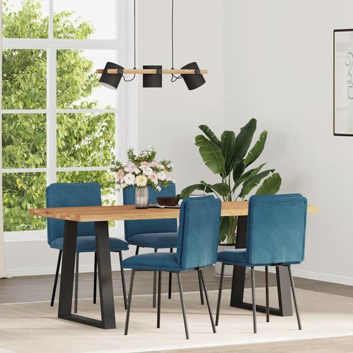 NEW 2026 Chaises à manger lot de 4 desgin Scandinave Pour 4 personnes Bleu Velours 45x54x83 cm L380