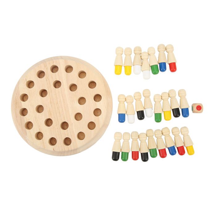 Échecs Montessori : jeu de mémoire en bois pour enfants 4-5 ans