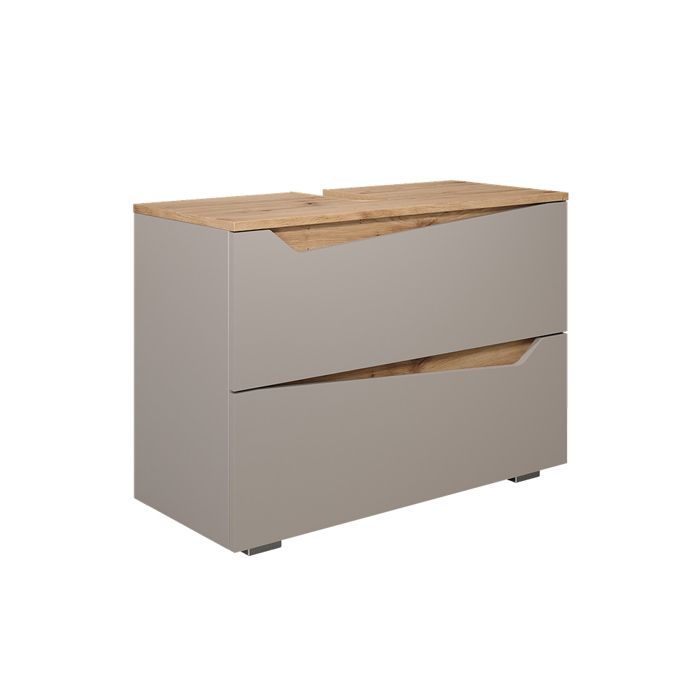 Meuble sous vasque simple Marelle 80x57.5cm avec 2 tiroirs Grège Vicco 57333