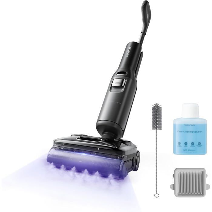 Roborock F25 Ultra Aspirateur Laveur Sans Fil 180°C Haute Temp 86°C Plat 180° 22kPa Roues IA Séchage 5min & Contrôle Appli