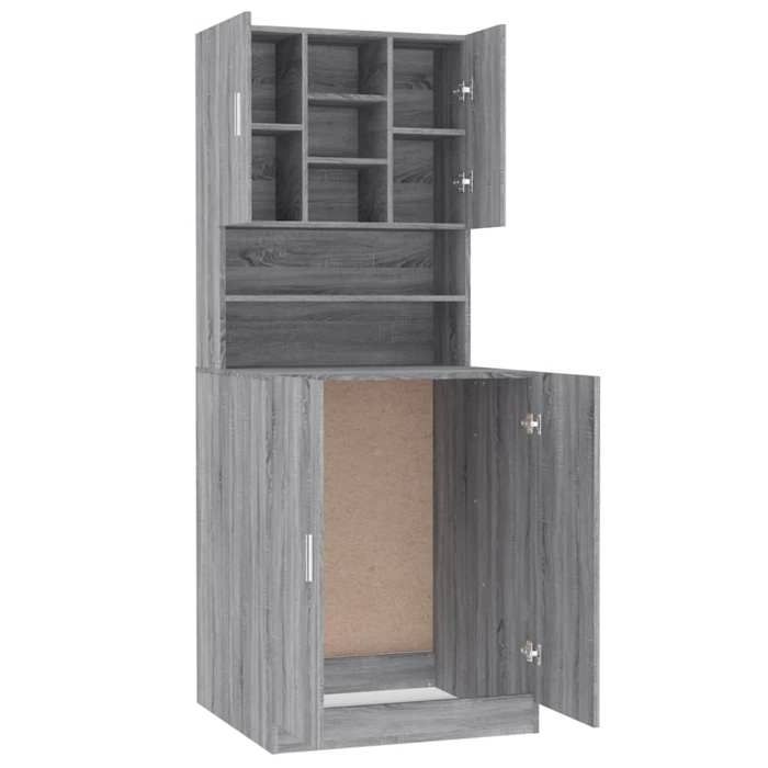 NEUF Armoire de Salle de BainMeuble pour buanderie Armoire pour machine à laver - Sonoma gris Bois dingénierie FR00_74911516633