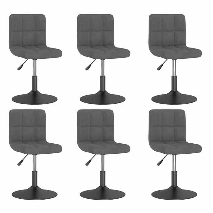 Maison Exclusive - Chaises pivotantes à manger lot de 6 gris foncé velours