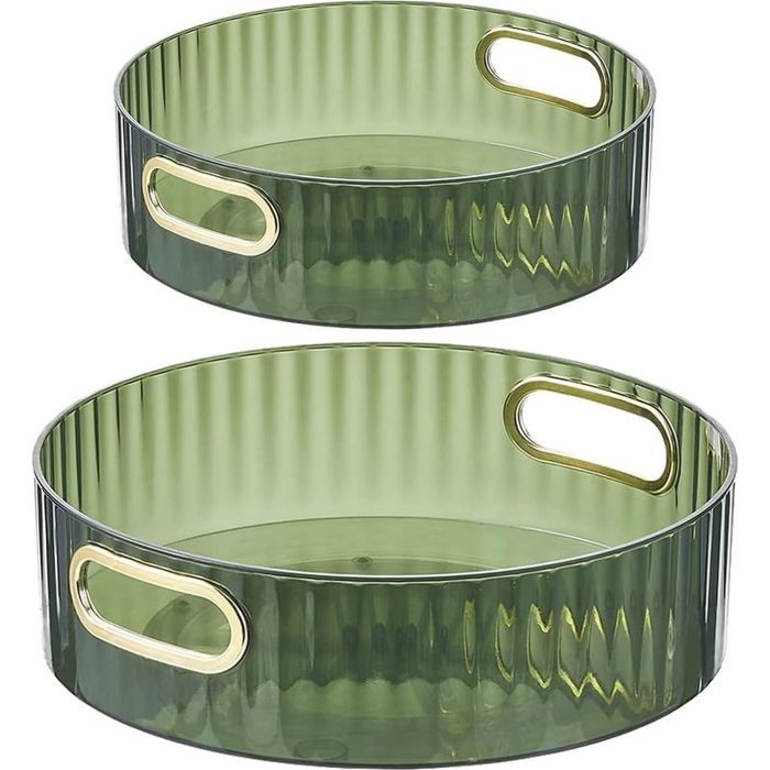 2 Pcs Plateau Tournant Multifonction Porte-Épices 360 ° Organisateur de Cuisine Rangement Rotatifs à 360° pour Salle de Bain Sup